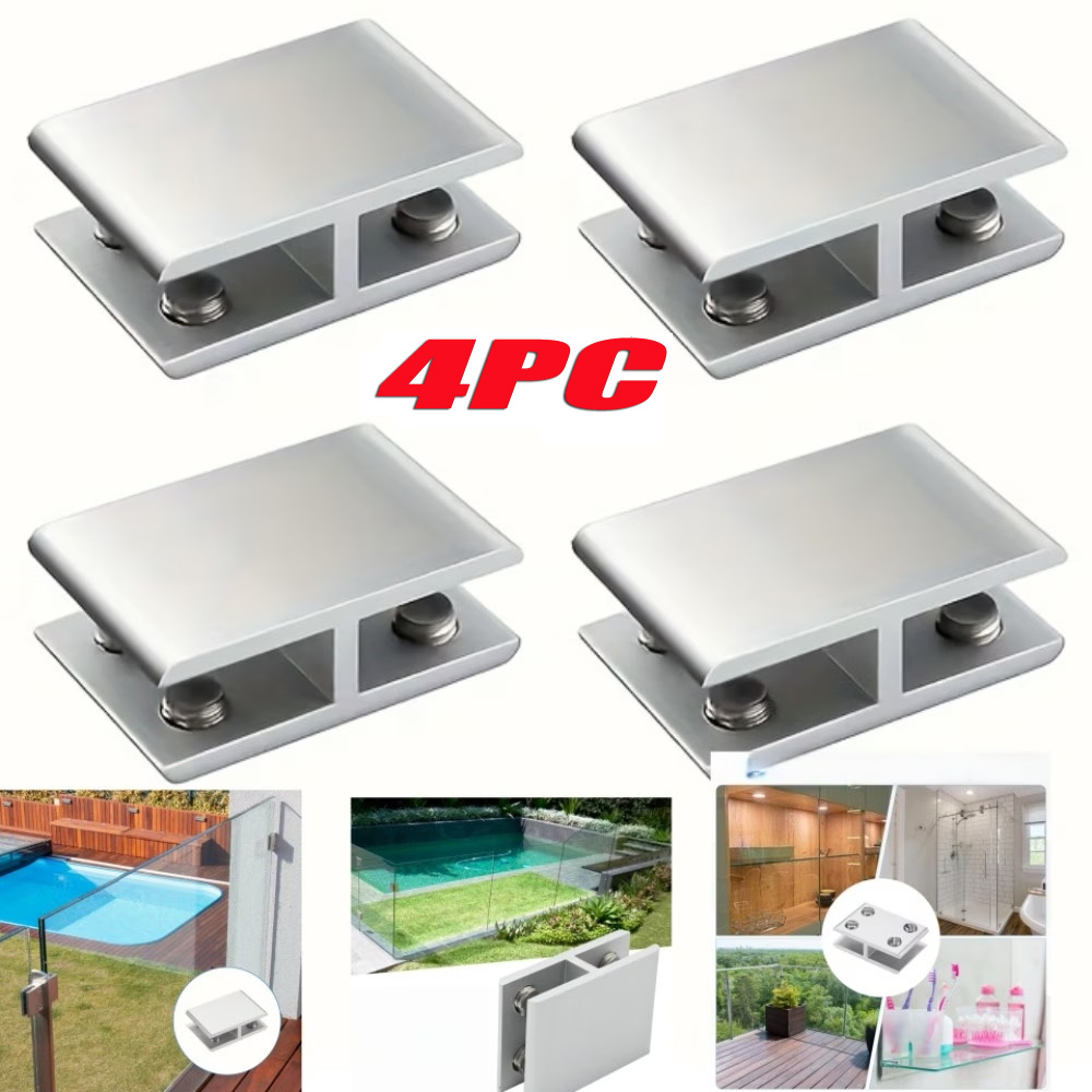 Heavy Equipment Glass - 4 Abrazaderas para Vidrio, Soportes de
