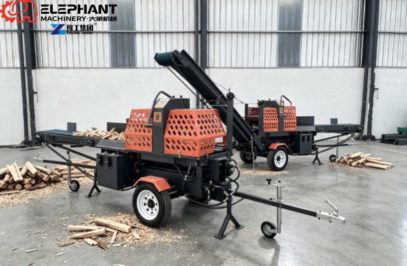Heavy Equipment Lift - Rajadora de troncos hidráulica equipada con